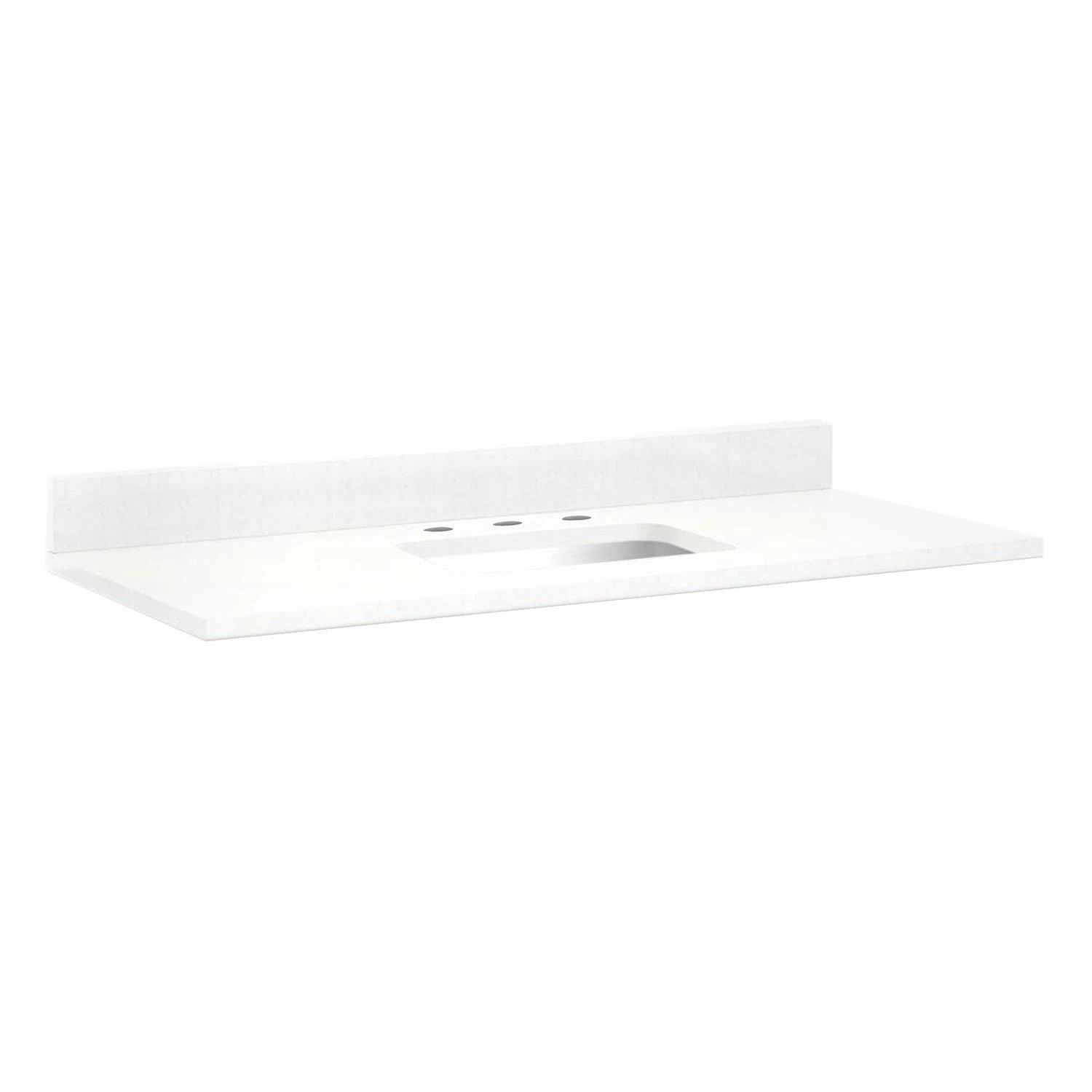 49" X 22" 3cm Quartz Vanity Top For Rectangular Undermount Sink - Feathered White - White Sink