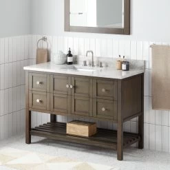 48" Olsen Console Vanity For Rectangular Undermount Sink - Ash Brown