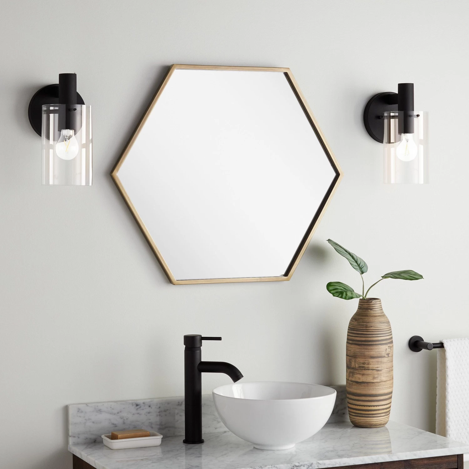 Sauma Hexagonal Decorative Vanity Mirror