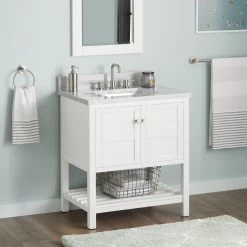 30" Olsen Console Vanity For Rectangular Undermount Sink - Soft White