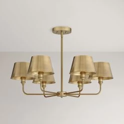 10-3/4" Stanburn 6-Light Chandelier - Aged Brass