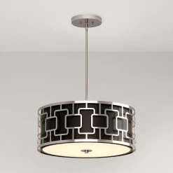 Veramar 3-Light Pendant - Black/Polished Nickel