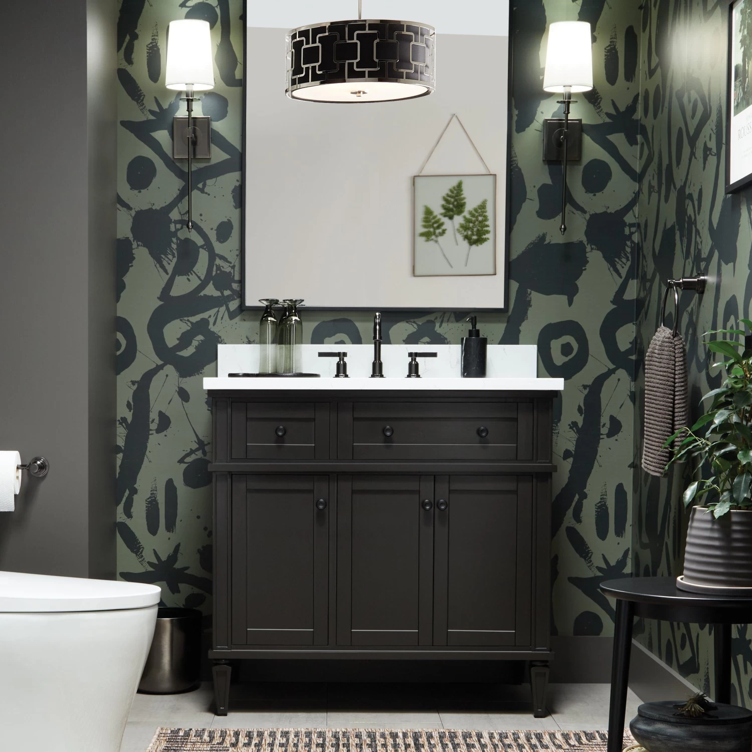 Veramar 3-Light Pendant - Black/Polished Nickel - Image 2