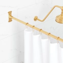 Straight Solid Brass Shower Curtain Rod