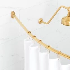 Curved Solid Brass Shower Curtain Rod
