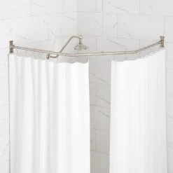 Neo-Angle Solid Brass Shower Rod And Ceiling Support