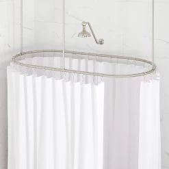 Oval Solid Brass Shower Curtain Rod