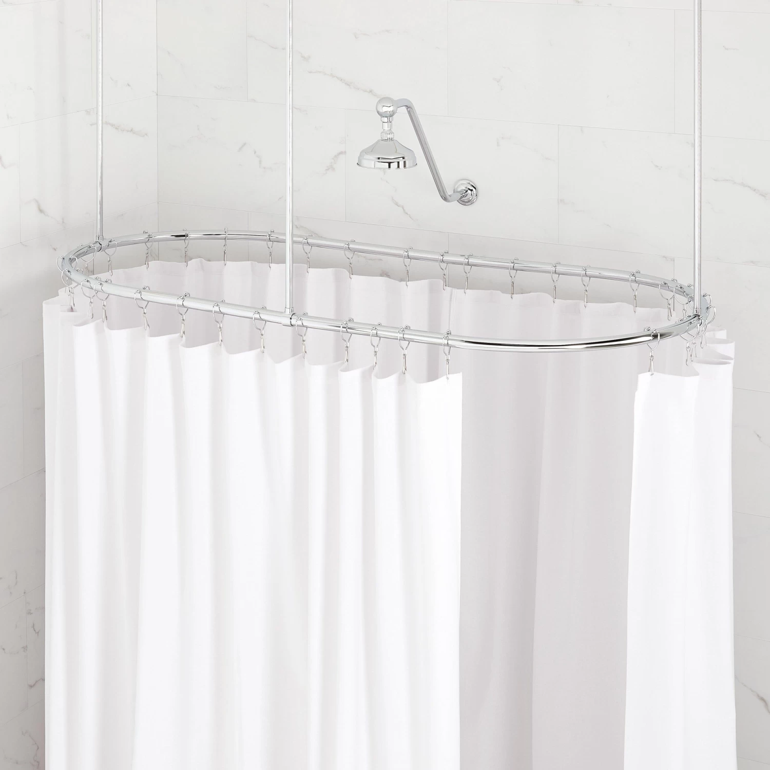 Oval Solid Brass Shower Curtain Rod - Image 2