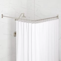 Corner Solid Brass Shower Curtain Rod