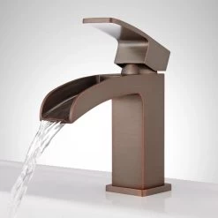 Stevens Waterfall Single-Hole Bathroom Faucet - Overflow - Oil Rubbed Bronze