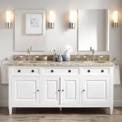 72" Hawkins Mahogany Double Vanity For Undermount Sink - White