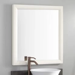 30" Talyn Mahogany Vanity Mirror - White