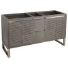60" Dickson Teak Vanity - Gray Wash - Vanity Cabinet Only