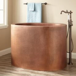 48" Raksha Hammered Copper Japanese Soaking Tub