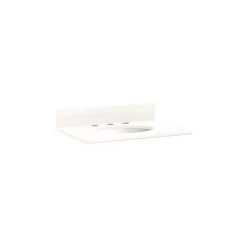 25" X 19" 2cm Narrow Quartz Vanity Top For Undermount Sink-8" Widespread - Arctic White - White Sink