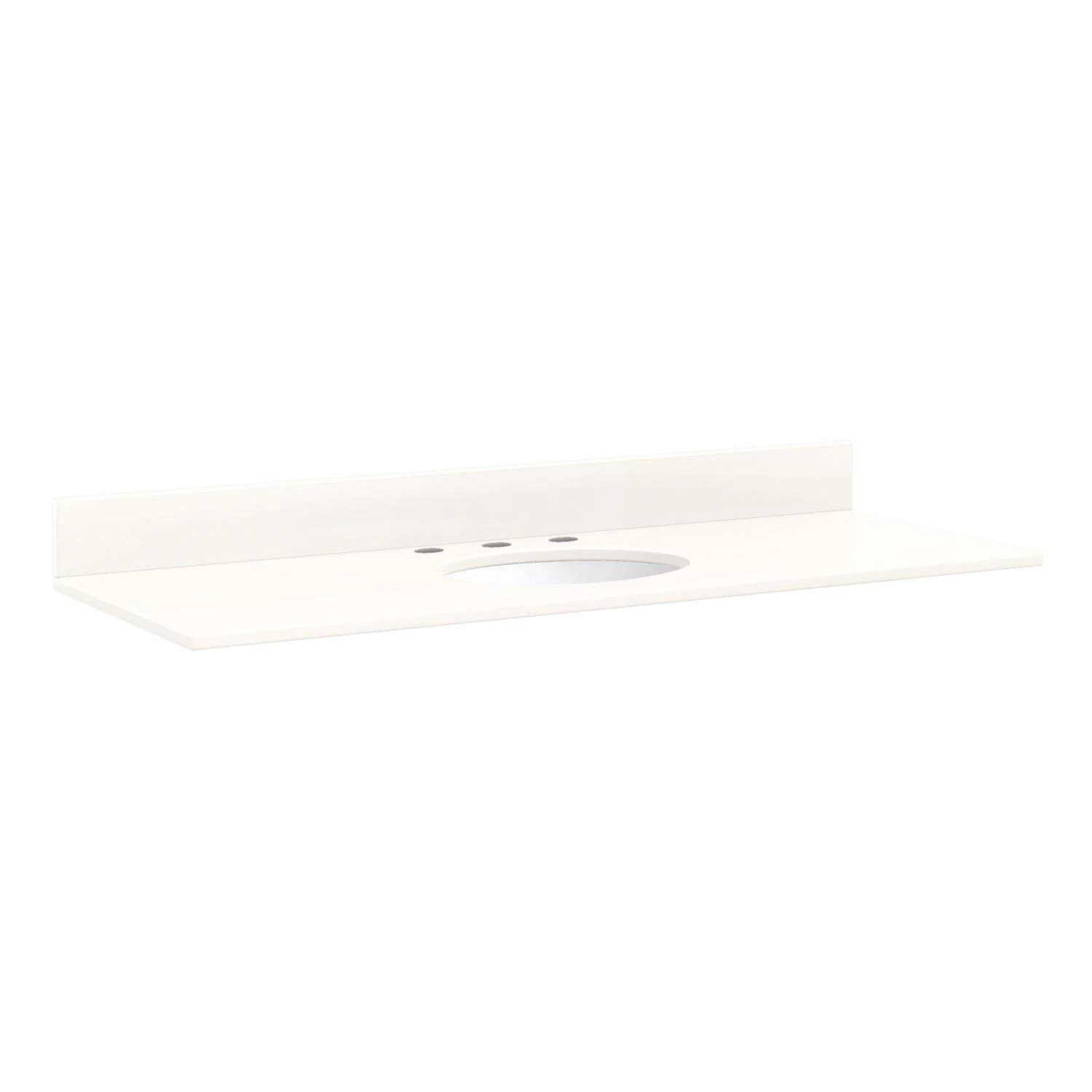 49" X 19" 2cm Narrow Quartz Vanity Top For Undermount Sink-8" Widespread - Arctic White - White Sink