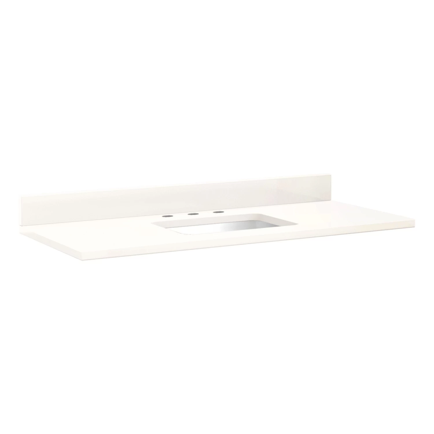 49"x 22" 3cm Quartz Vanity Top For Rectangular Undermount Sink - Arctic White - White Porcelain Sink