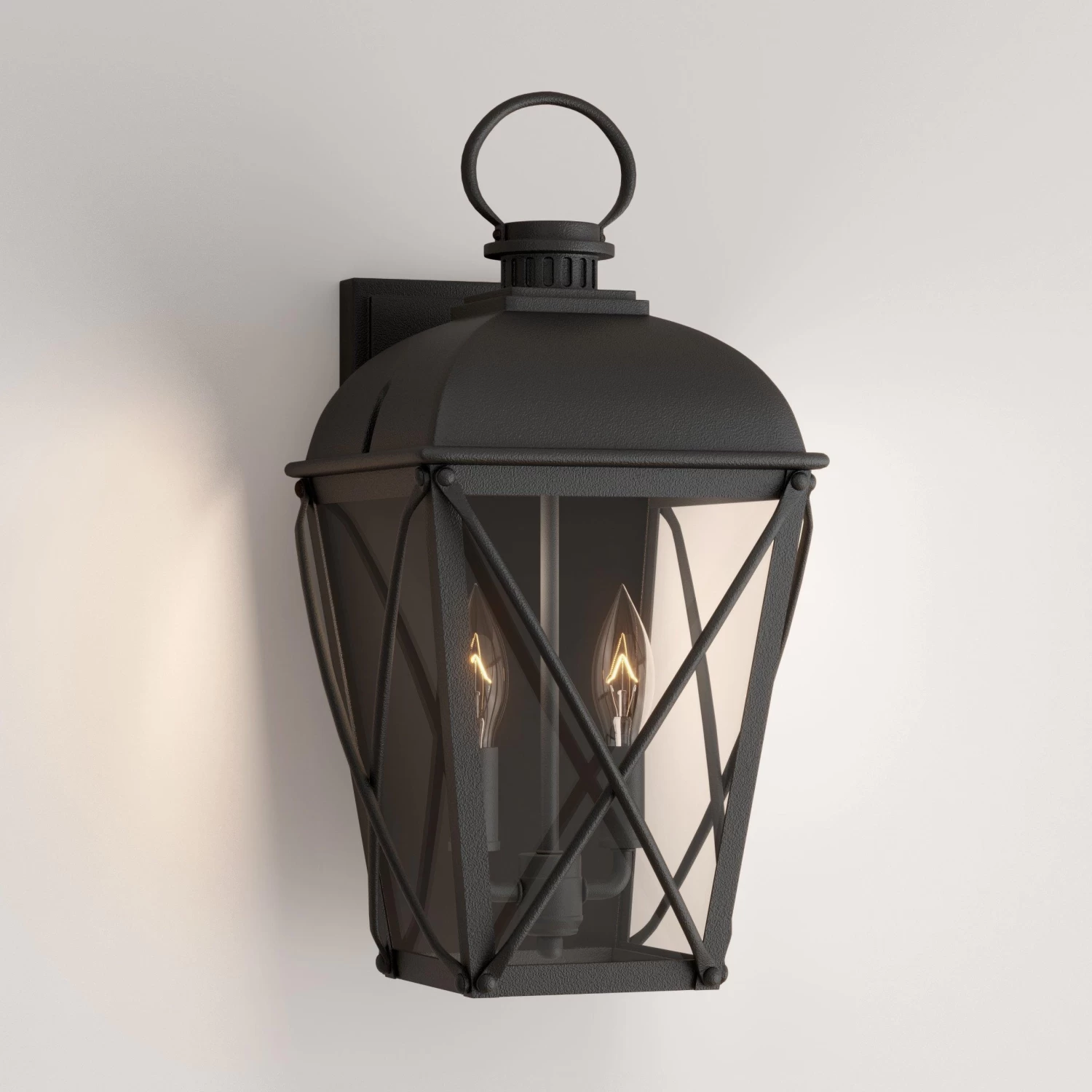 20" Fair Avenue 2-Light Outdoor Entrance Wall Sconce - Black