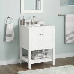 24" Olsen Console Vanity Rectangular Undermount Sink - Soft White