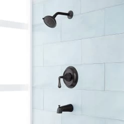 Key West Pressure Balance Tub And Shower System - Matte Black