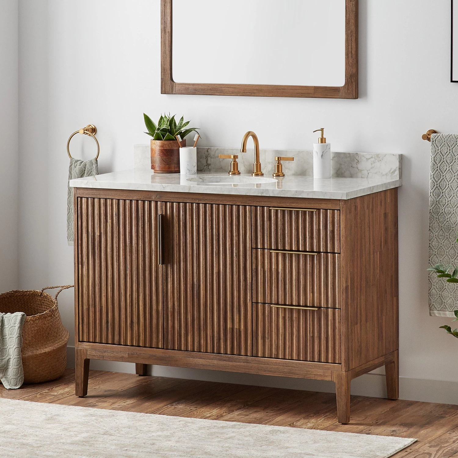 48" Manolin Vanity For Undermount Sink - Aged Auburn