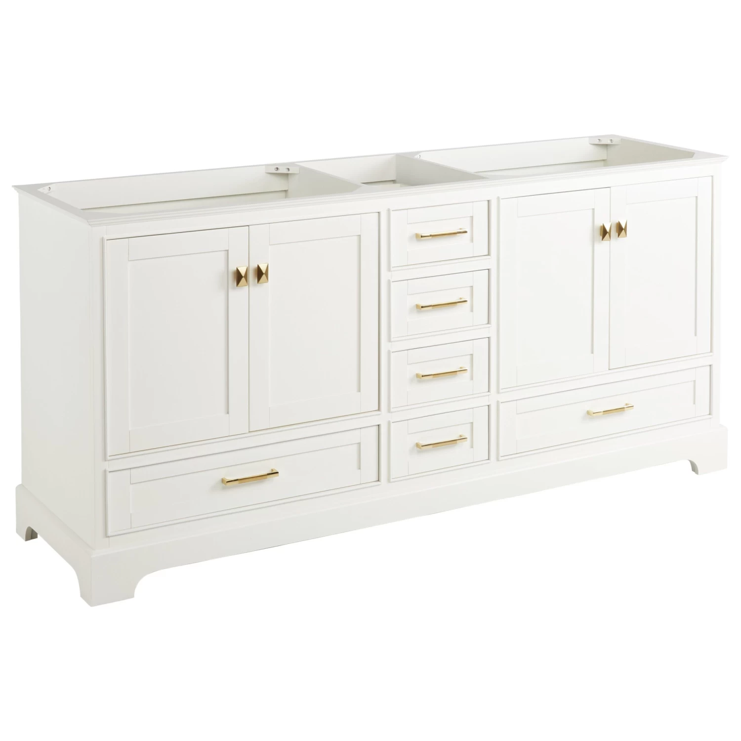 72" Quen Double Vanity With Undermount Sinks - Soft White - Image 2