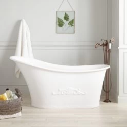 59" Sasha Resin Freestanding Slipper Tub - Matte Finish