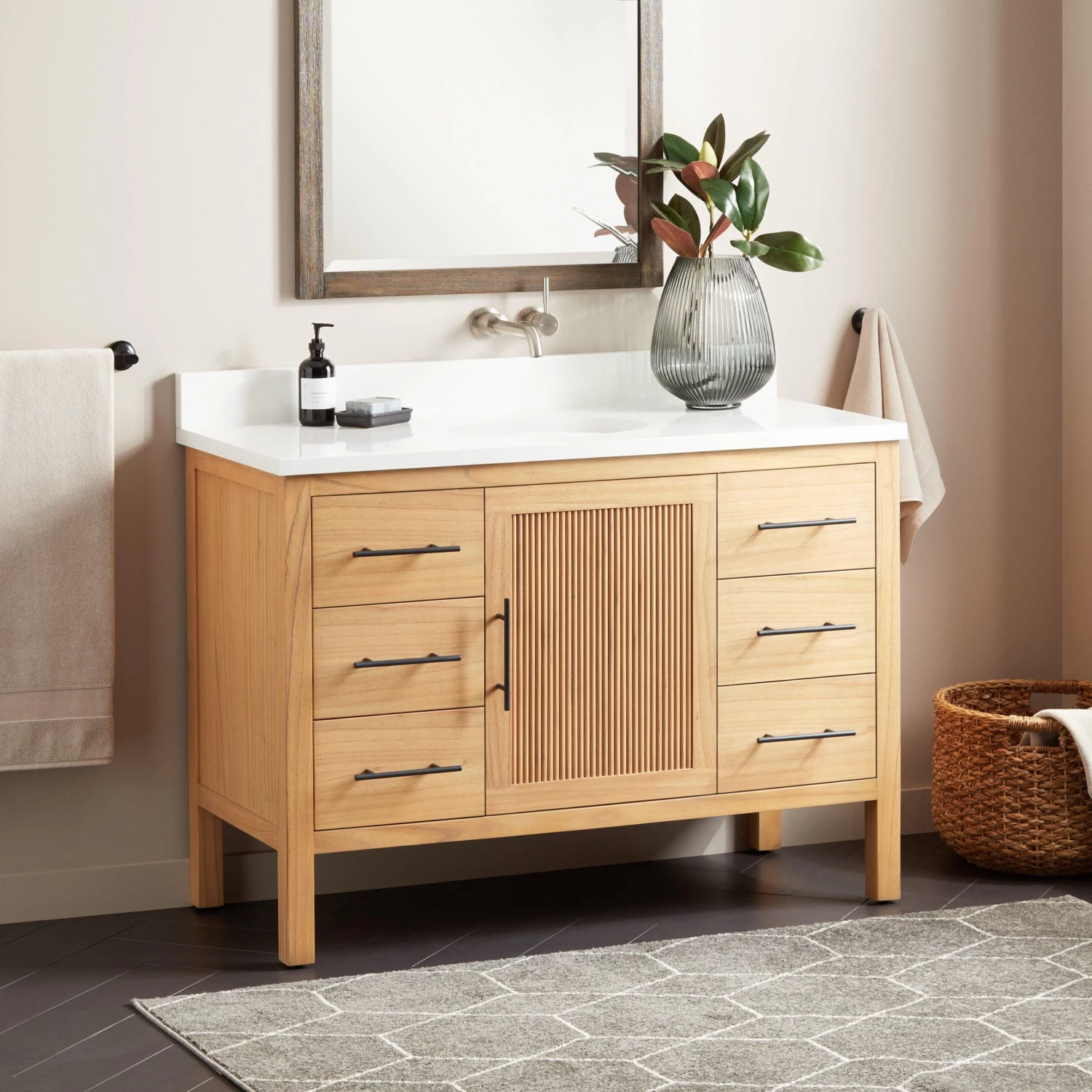 48" Ayanna Mindi Vanity With Undermount Sink - Natural Mindi - Image 2