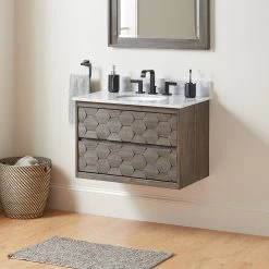 30" Devora Wall-Mount Vanity With Undermount Sink - Port Gray