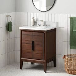 24" Aliso Teak Vanity With Undermount Sink - Java