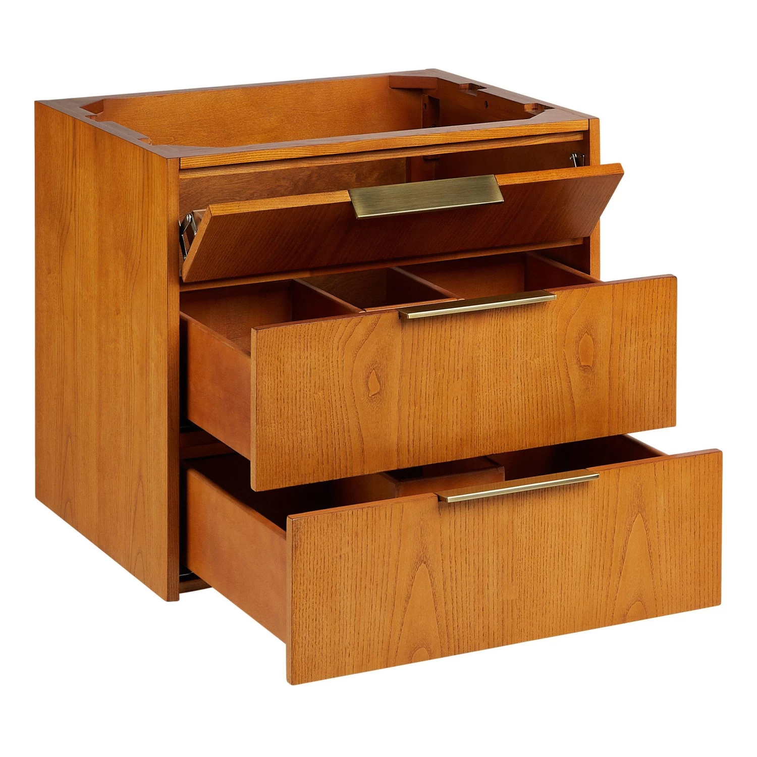 24" Dita Wall-Mount Vanity With Rectangular Undermount Sink - Honey Oak - Image 5