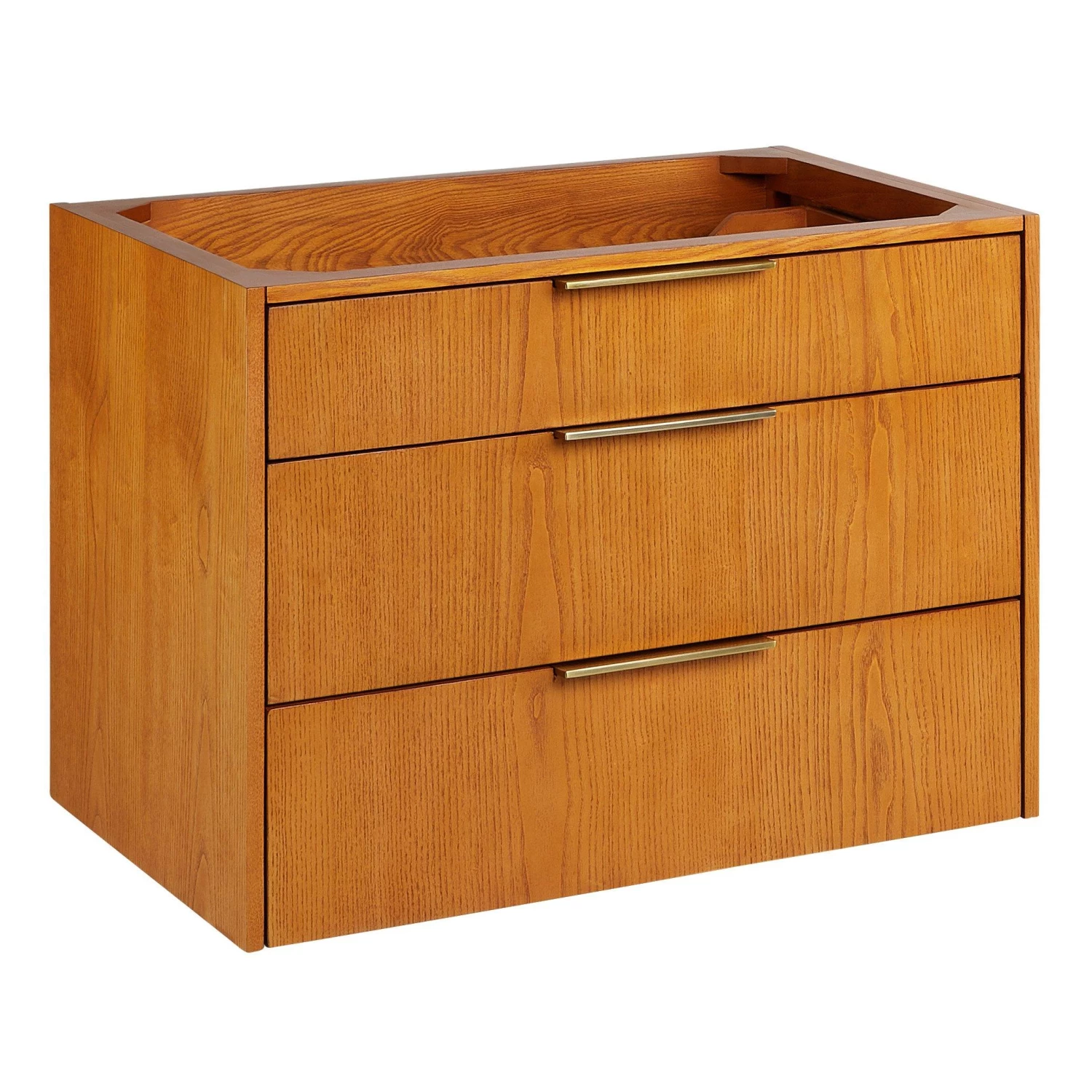 30" Dita Wall-Mount Vanity With Rectangular Undermount Sink - Honey Oak - Image 4