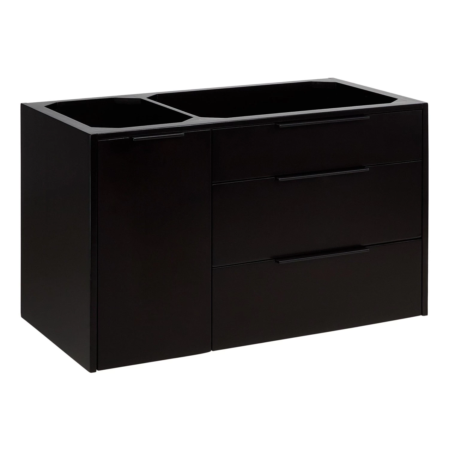 36" Dita Wall-Mount Vanity With Right Offset Rectangular Undermount Sink - Black - Image 2