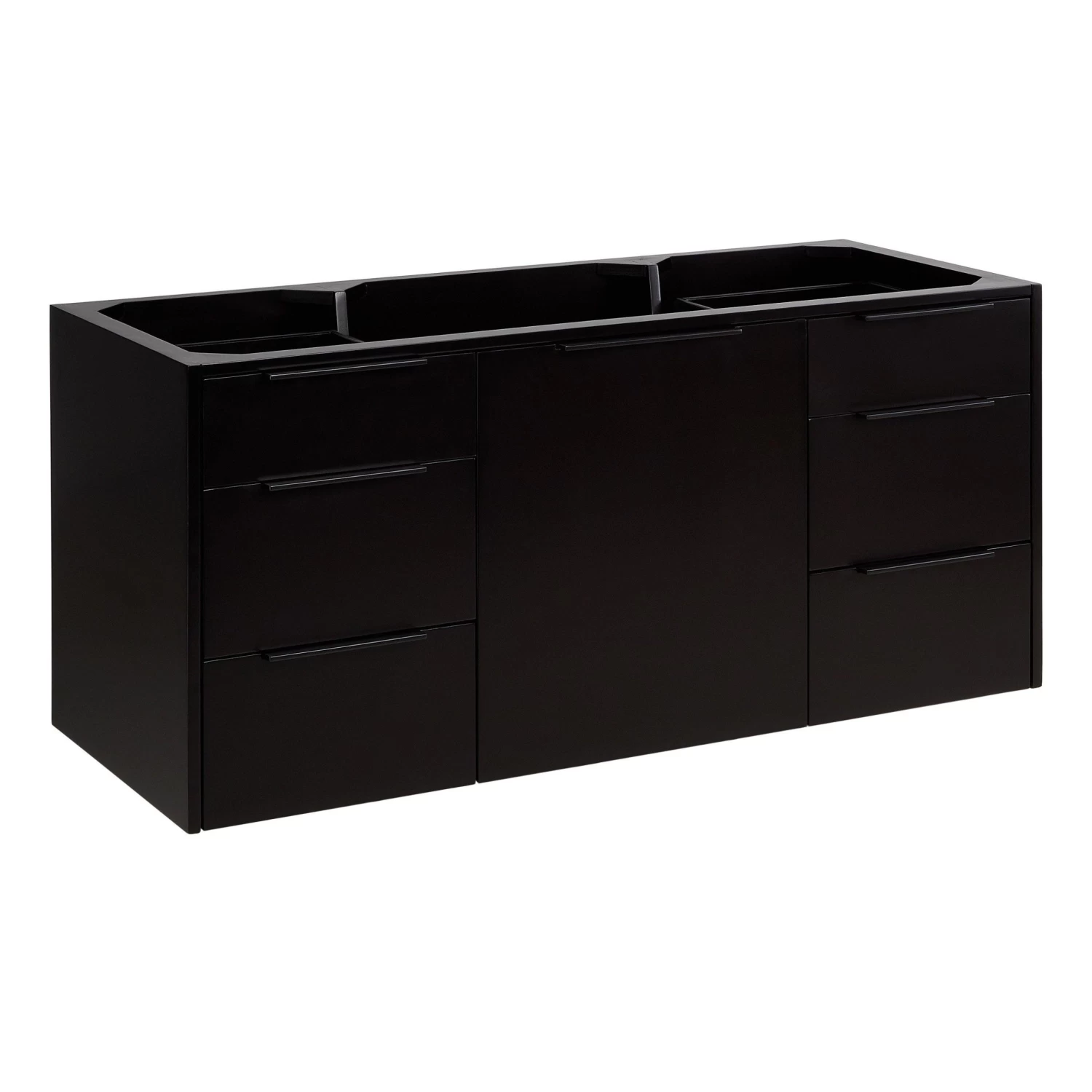 48" Dita Wall-Mount Vanity - Black - Vanity Cabinet Only