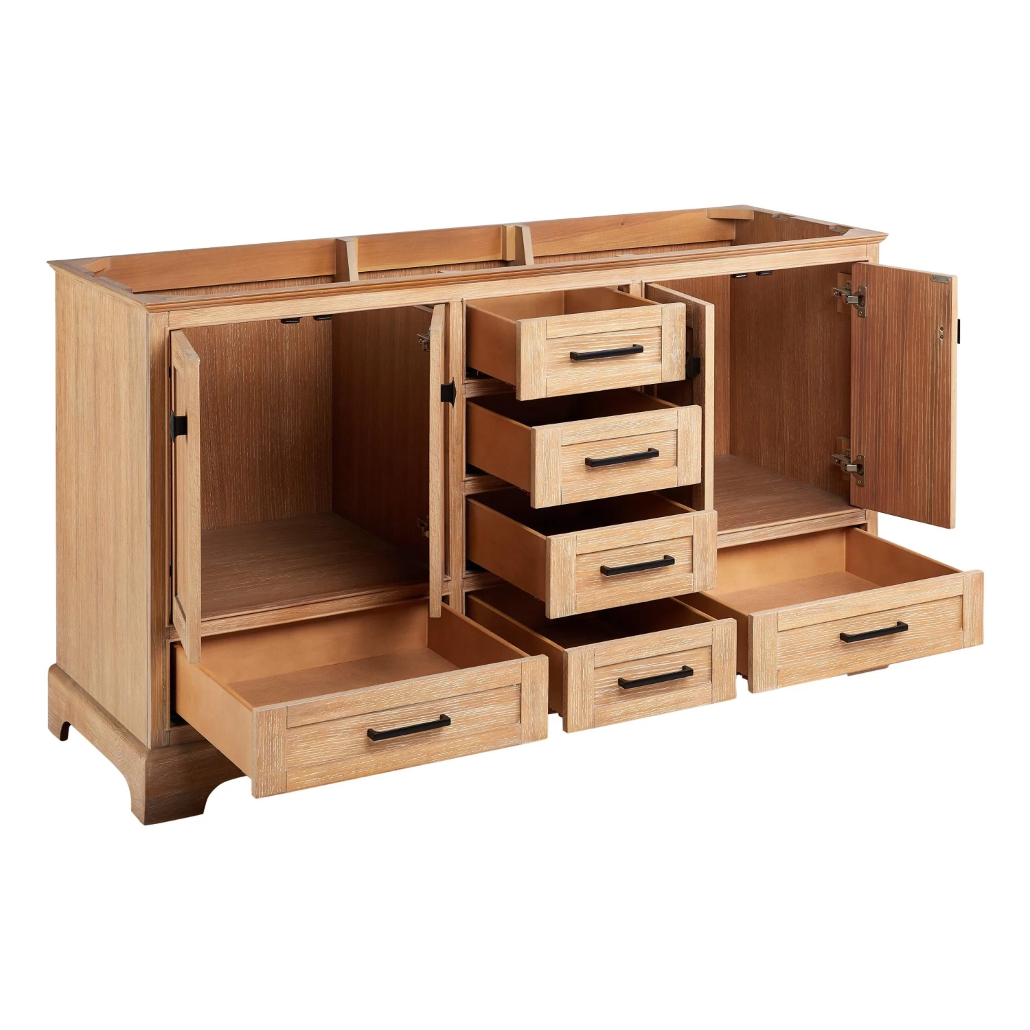 60" Quen Vanity - Driftwood Brown - Vanity Cabinet Only - Image 2