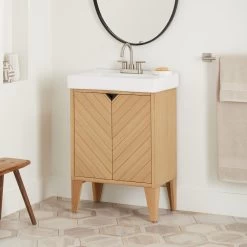 24" Fircrest Vanity With Integral Sink - Sandy Oak