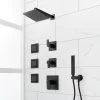Hibiscus Thermostatic Shower System With 3 Body Sprays And Hand Shower - Matte Black