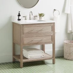 30" Robertson Console Vanity With Rectangular Undermount Sink - Brushed White
