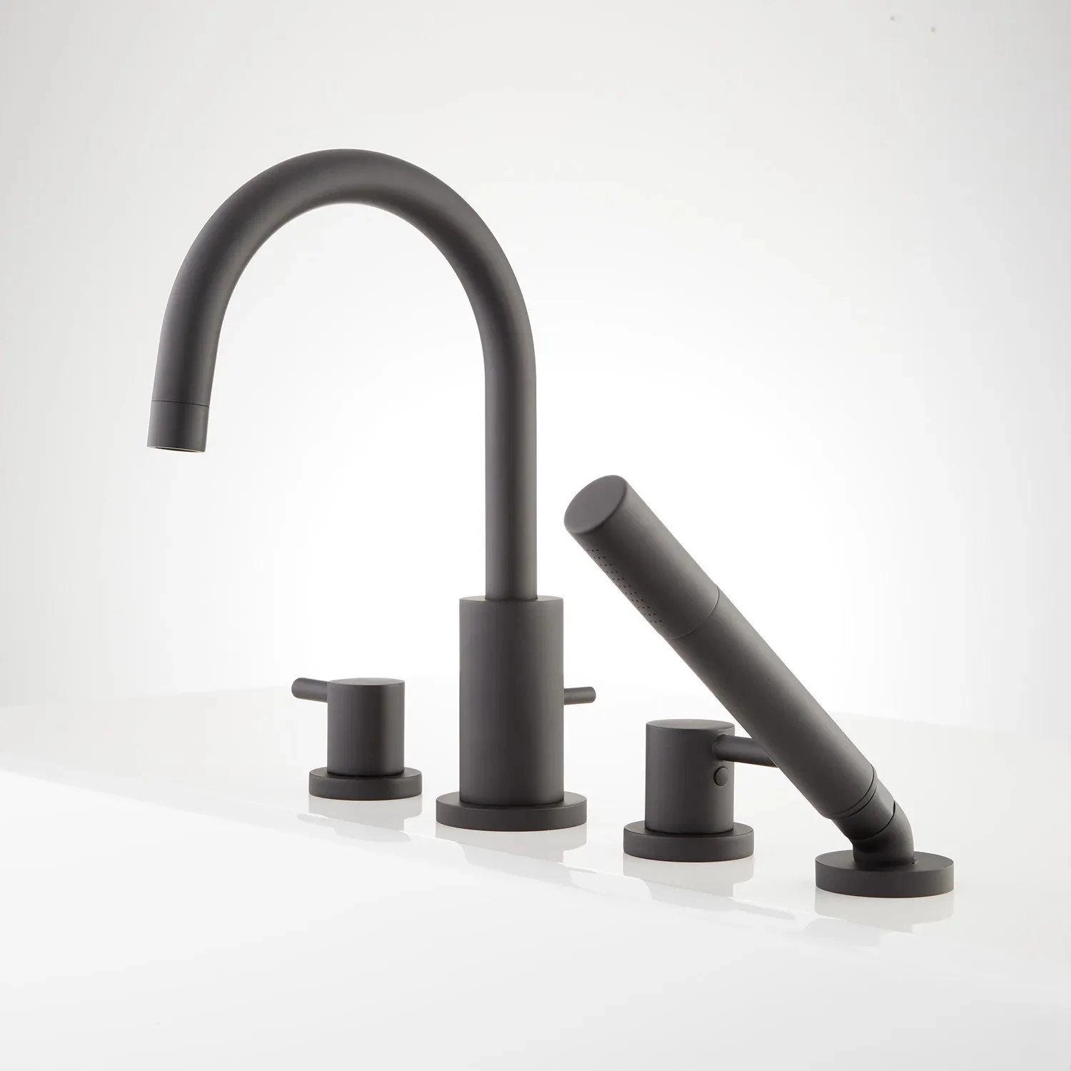 Rotunda Roman Tub Faucet And Hand Shower - Matte Black - Image 2