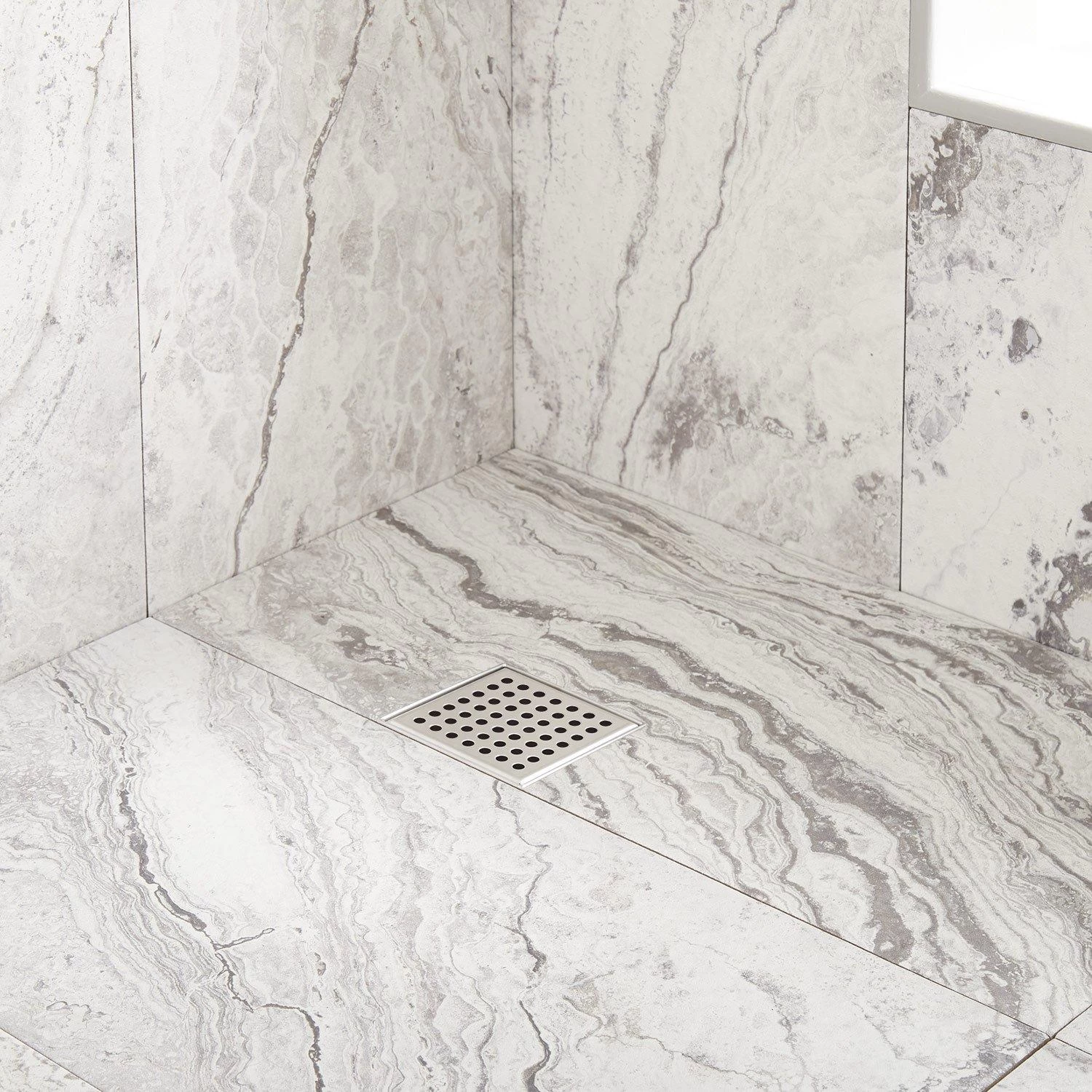 Werner Square Shower Drain With Drain Flange