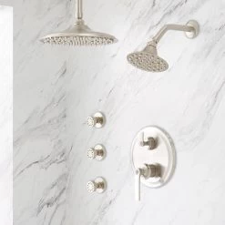 Cooper Pressure Balance Shower System With Rainfall Shower, Wall Shower & 3 Body Sprays