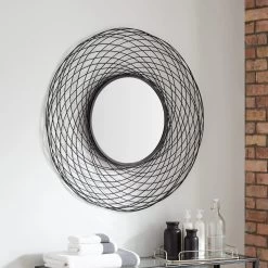 Sombria Decorative Vanity Mirror - Black Powder Coat