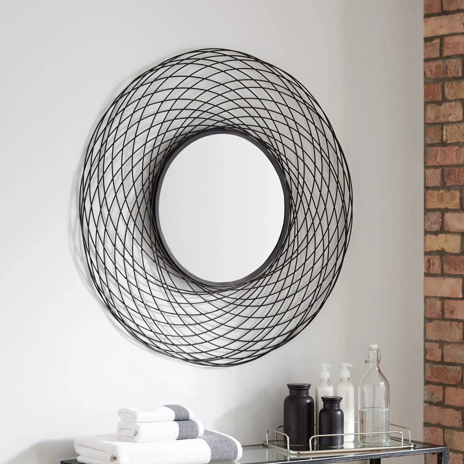 Sombria Decorative Vanity Mirror - Black Powder Coat