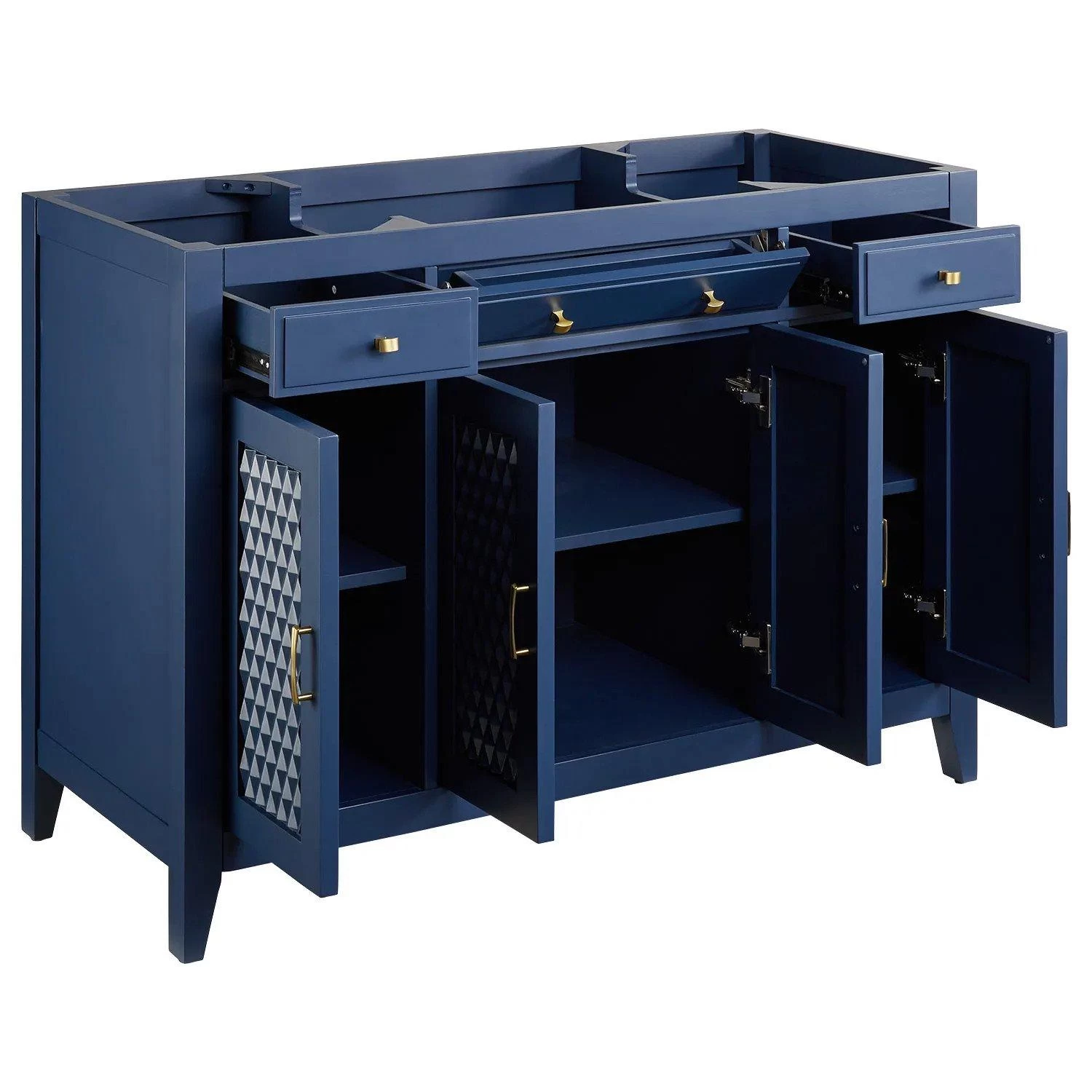 48" Thorton Mahogany Vanity - Navy Blue - Vanity Cabinet Only - Image 2