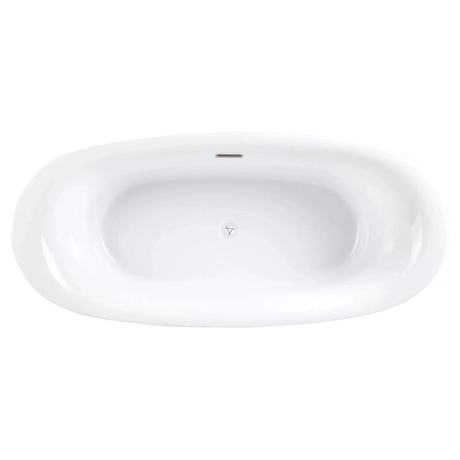 69" Desborough Acrylic Freestanding Double-Slipper Tub - Gold Leaf - Image 3