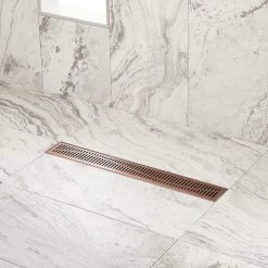 28" Rowland Linear Shower Drain - With Drain Flange - Oil Rubbed Bronze
