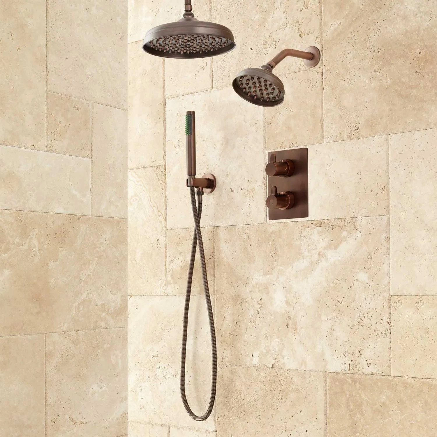 Hinson Dual Shower Head Shower System With Hand Shower