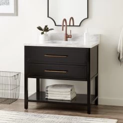 36" Robertson Console Vanity For Rectangular Undermount Sink - Black