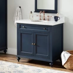 36" Keller Mahogany Vanity For Undermount Sink - Vintage Navy Blue
