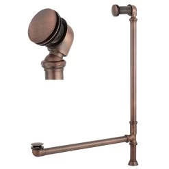 Extended Pop-Up Tub Drain - Swivel Head - Standard Overflow - 1-1/2" Tubing